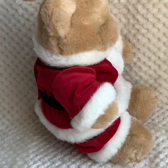 Michaels Tan Bear in Red Santa Santa Suit Stuffed Animal Plush Toy - Picture 4 of 7